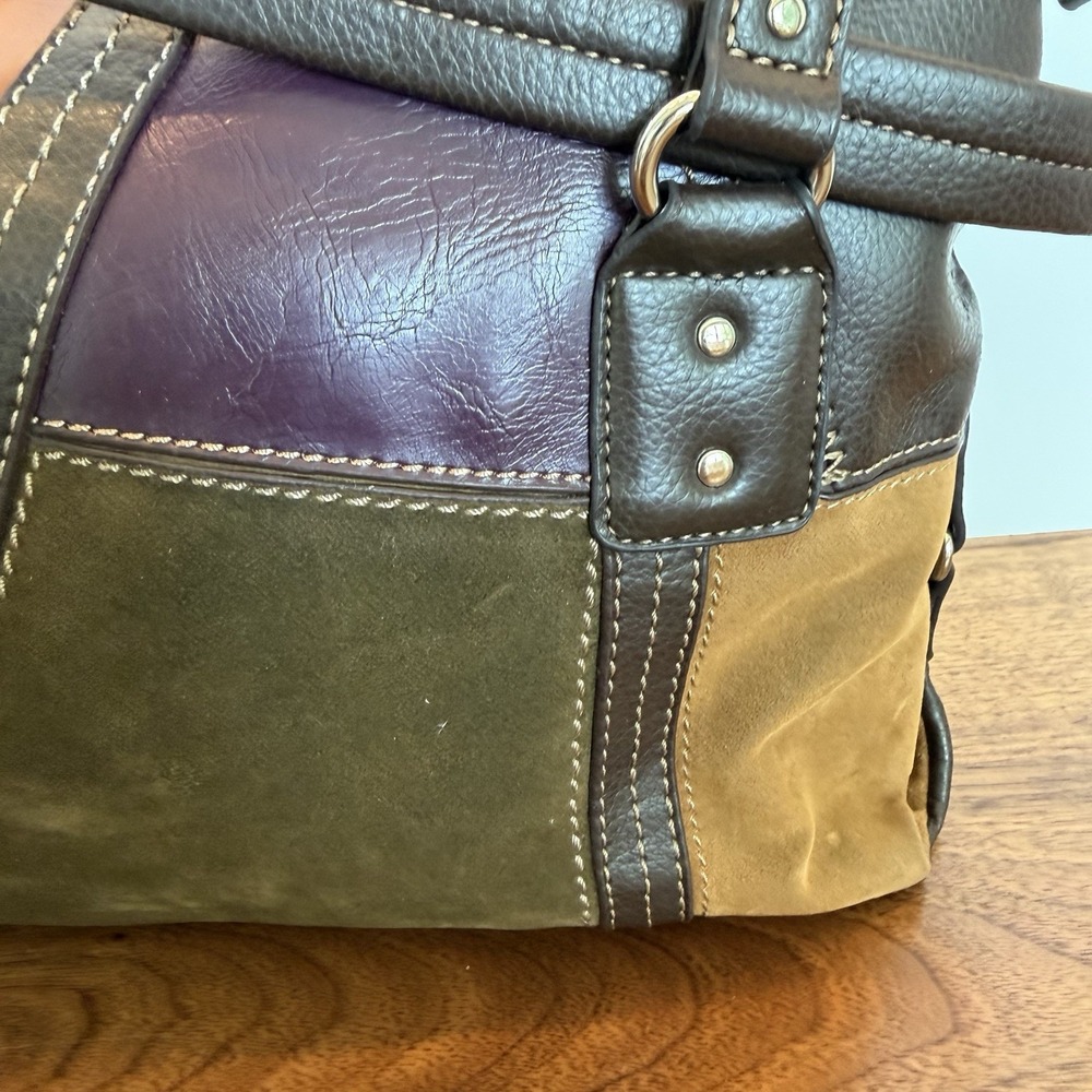 Vintage Relic Boho Patchwork Shoulder Bag Purse Leather Suede Trim - Picture 3 of 8